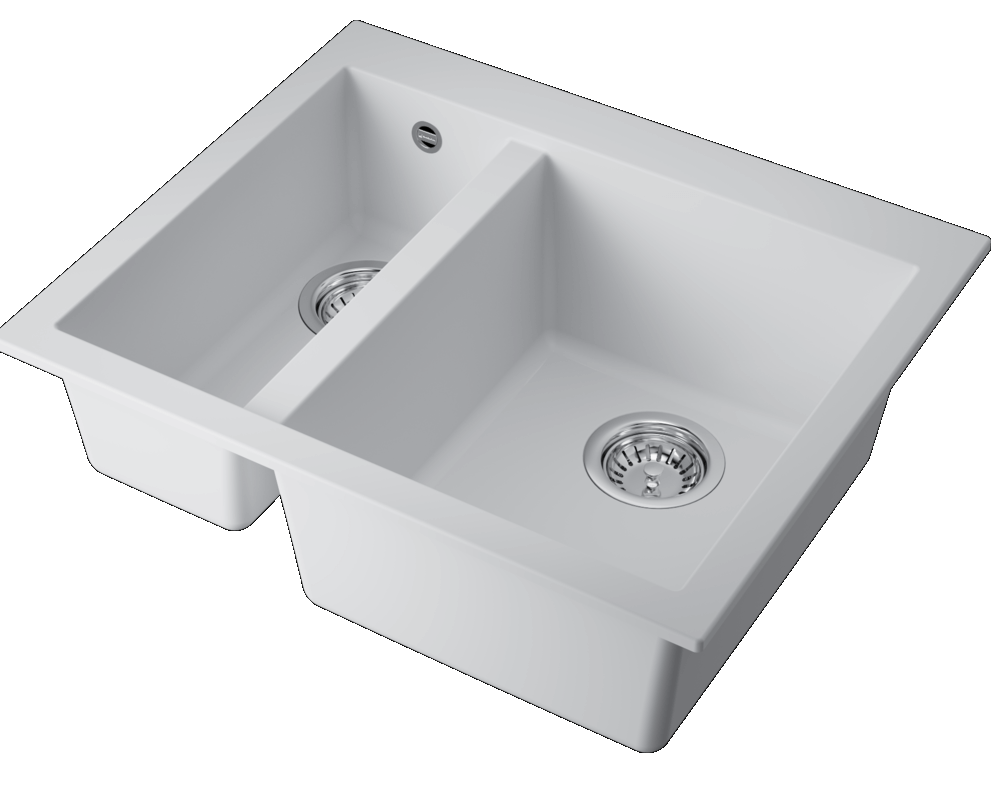 Детальное фото товара: Omoikiri Bosen 59-2-WH, мойка, гранит, белый