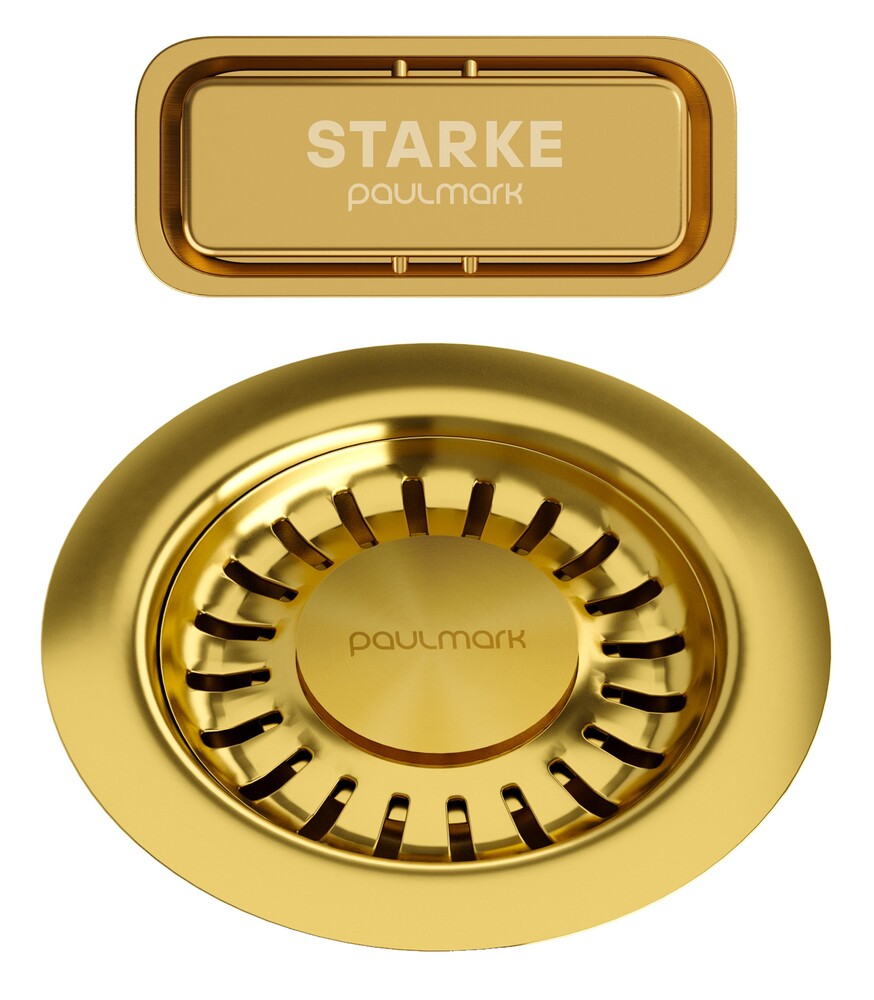 Фото товара: Paulmark слив с овальным переливом, брашированное золото