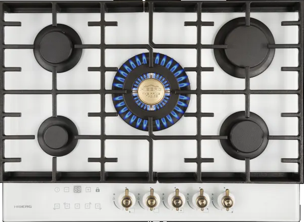 HIBERG VM 7155 W Детальное фото товара: HIBERG VM 7155 W газовая поверхность