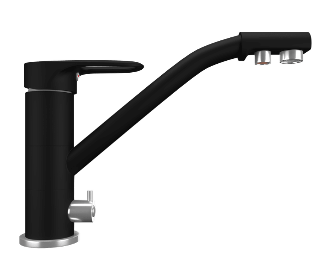 Фото товара: Maunfeld MFQT-10B, смеситель, гранит, черный