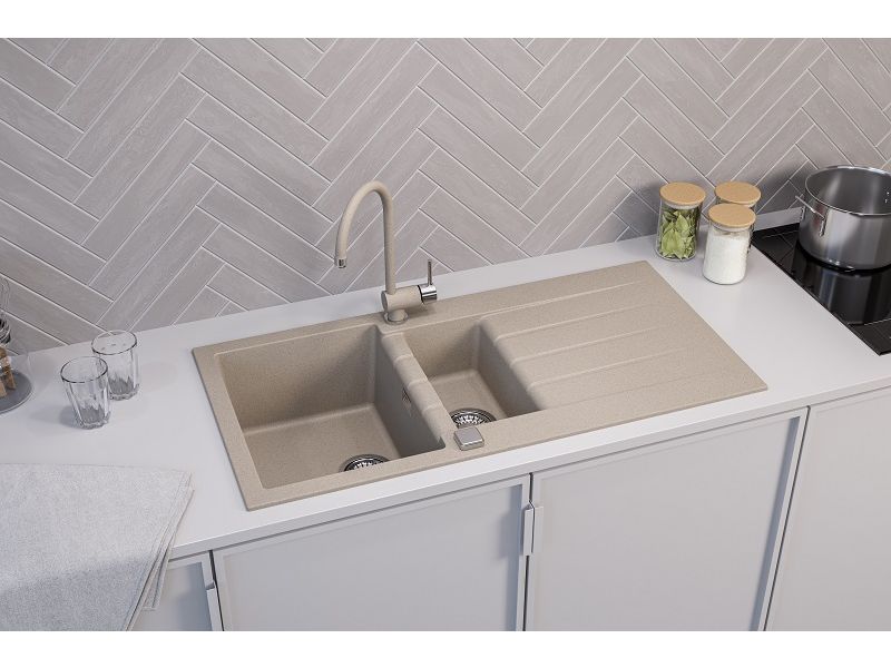 Детальное фото товара: ALVEUS GRANITAL CADIT 80 G22 TERRA, мойка, гранит, терра (в комплекте с сифоном 1132822)