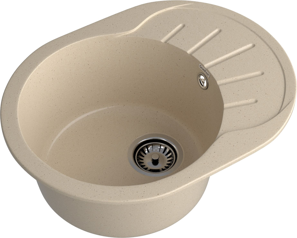 GranFest RONDO GF-R-580 L, мойка, мрамор, кашемир Детальное фото товара: GranFest RONDO GF-R-580 L, мойка, мрамор, кашемир