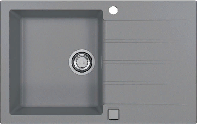 Фото товара: ALVEUS GRANITAL CADIT 20 CONCRETE - G81, мойка, гранит, серый (в комплекте с сифоном 1132823)
