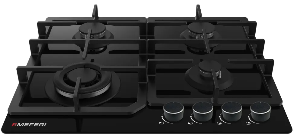 Фото товара: MEFERI MGH604BK GLASS COMFORT газовая поверхность