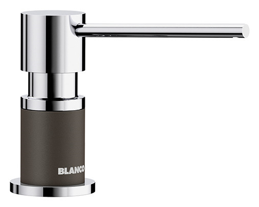 Blanco Lato, дозатор жидкого моющего средства, хром/кофе Детальное фото товара: Blanco Lato, дозатор жидкого моющего средства, хром/кофе