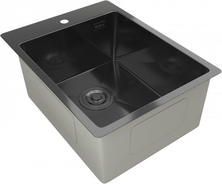 Детальное фото товара: Rivelato RINOX 3850 PVD black, мойка, нержавеющая сталь, черный