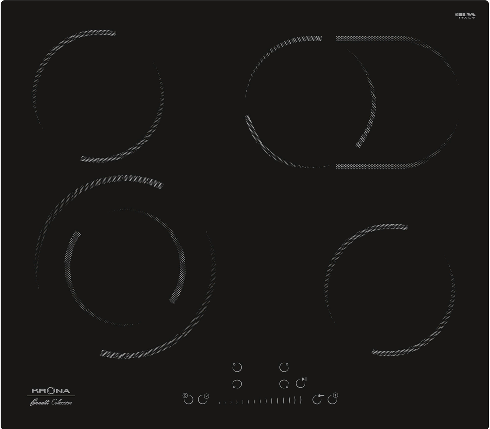 Фото товара: Krona LEGGIERO 60 BL стеклокерамическая поверхность