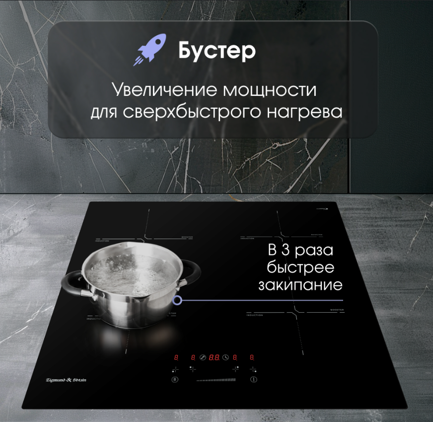 Детальное фото товара: Zigmund & Shtain CI 60.6 B индукционная поверхность
