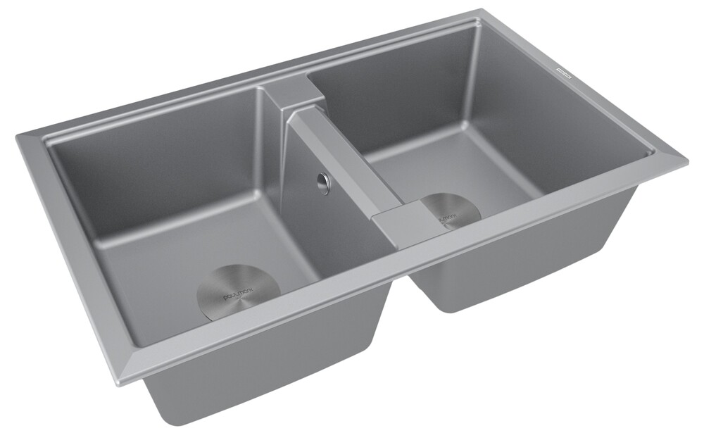 Детальное фото товара: Paulmark TANDEM 80/2, мойка, гранит, серый металлик
