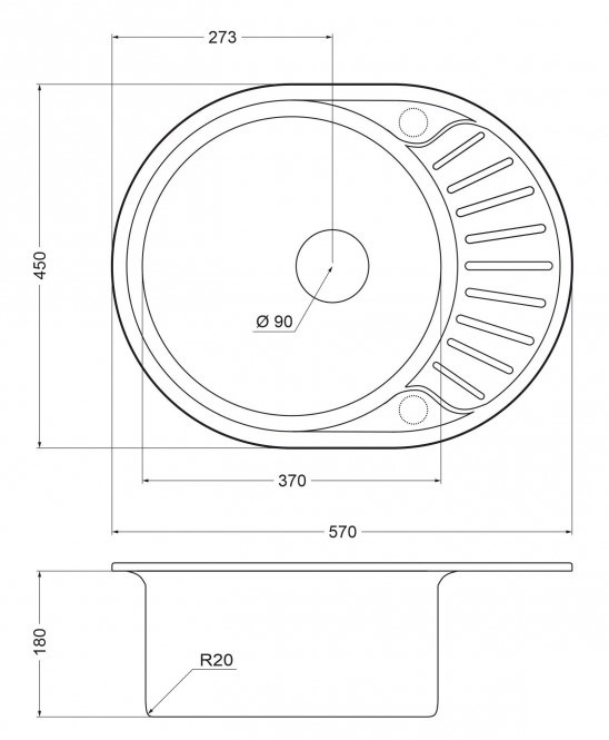Детальное фото товара: Emar 5745 decor, мойка, нержавеющая сталь