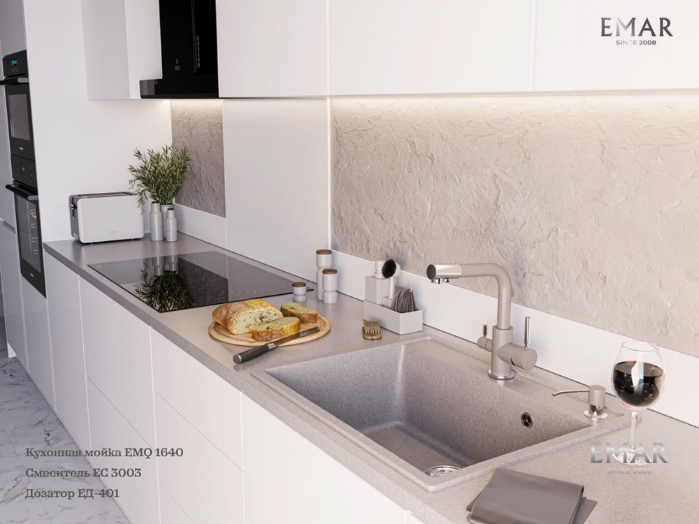 Детальное фото товара: Emar EMQ-1640.Q, мойка, гранит, барит