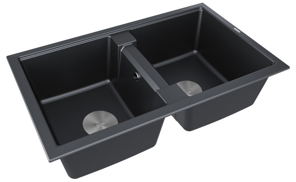 Детальное фото товара: Paulmark TANDEM 80/2, мойка, гранит, черный металлик