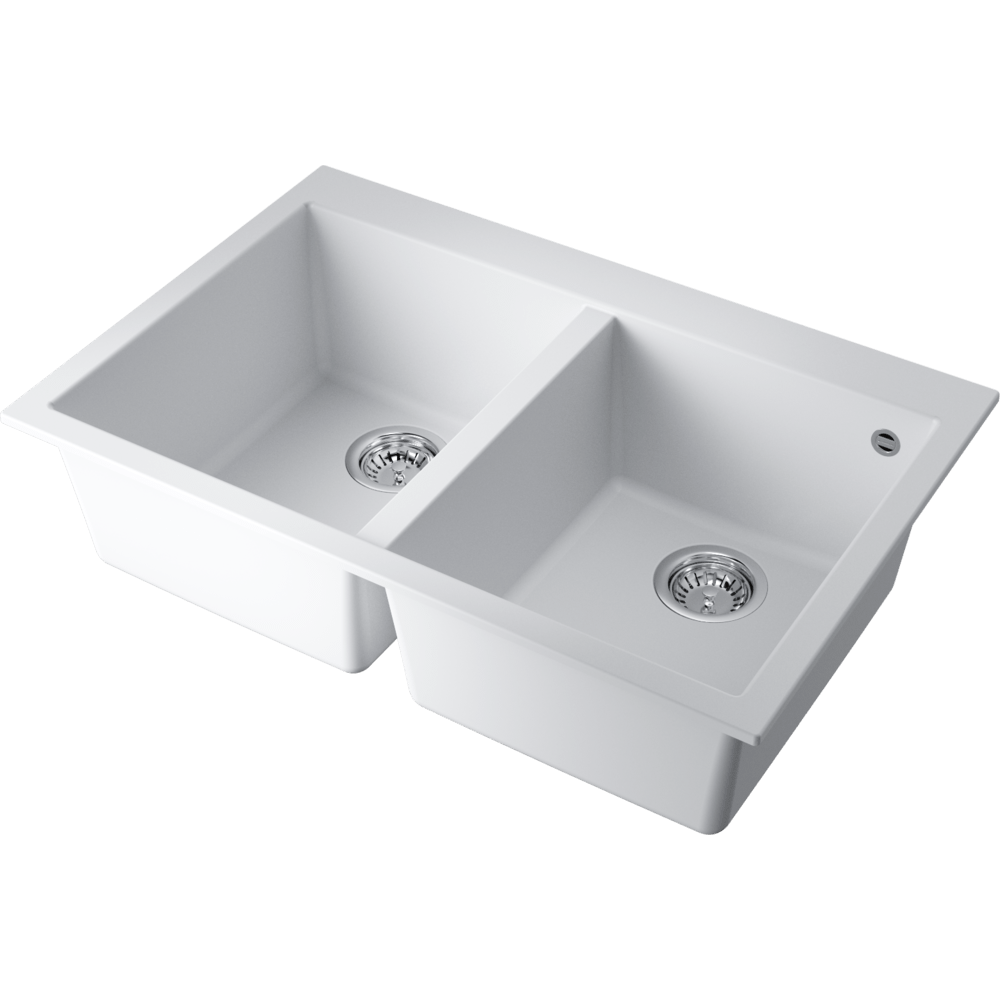 Детальное фото товара: Omoikiri Bosen 80-2-WH, мойка, гранит, белый
