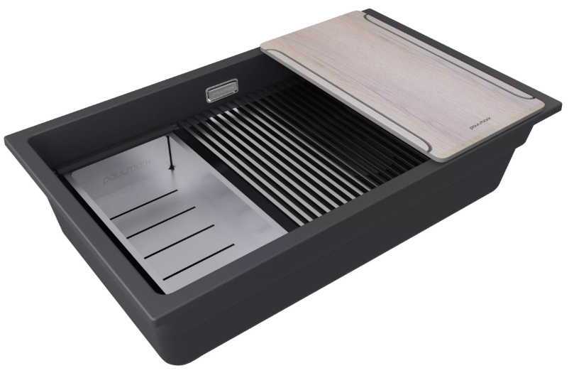 Детальное фото товара: Paulmark LUMI-MULTI SINK 74, мойка, гранит, антрацит
