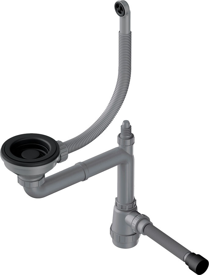 Фото товара: Omoikiri WK-1-R Арматура для одночашевых моек с круглым переливом, графит