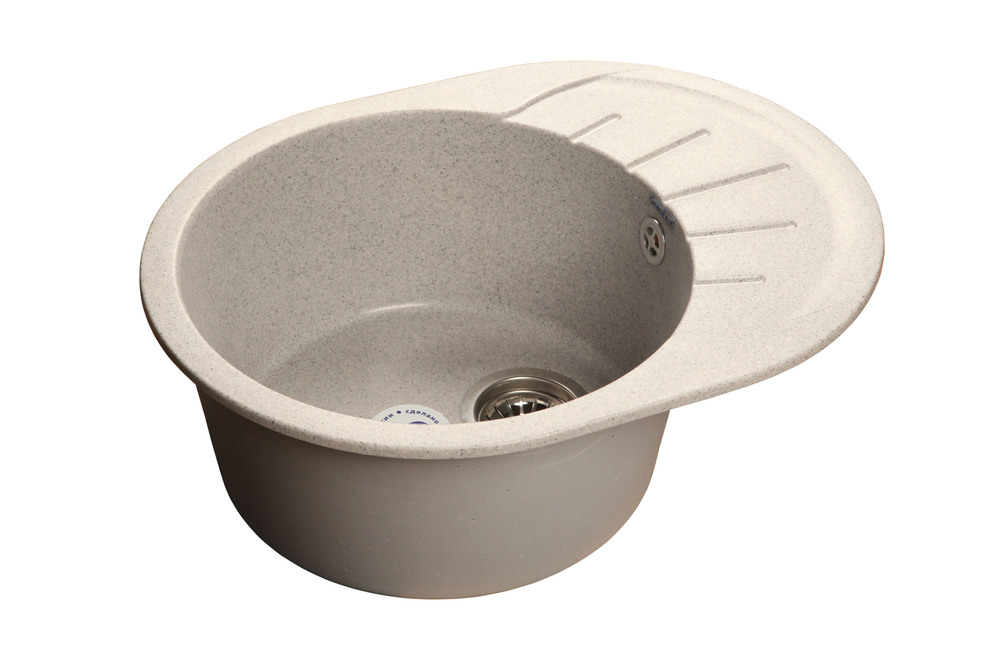 GranFest RONDO GF-R-580 L, мойка, мрамор, серый Детальное фото товара: GranFest RONDO GF-R-580 L, мойка, мрамор, серый