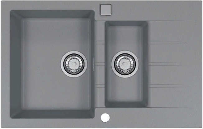 Детальное фото товара: ALVEUS GRANITAL CADIT 70 CONCRETE - G81, мойка, гранит, серый (в комплекте с сифоном 1132822)