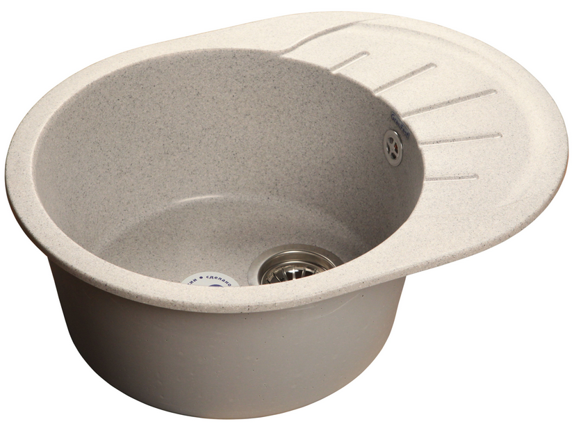 GranFest RONDO GF-R-580 L, мойка, мрамор, серый Детальное фото товара: GranFest RONDO GF-R-580 L, мойка, мрамор, серый