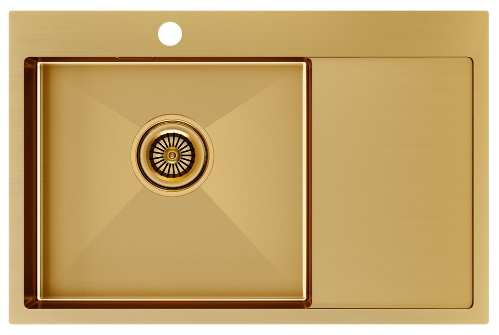 Детальное фото товара: Paulmark KRONER 78F, мойка, нержавеющая сталь, брашированное золото
