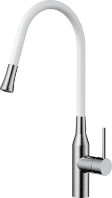 Фото товара: Omoikiri Yatomi-BN-WH смеситель, нержавеющая сталь/белый