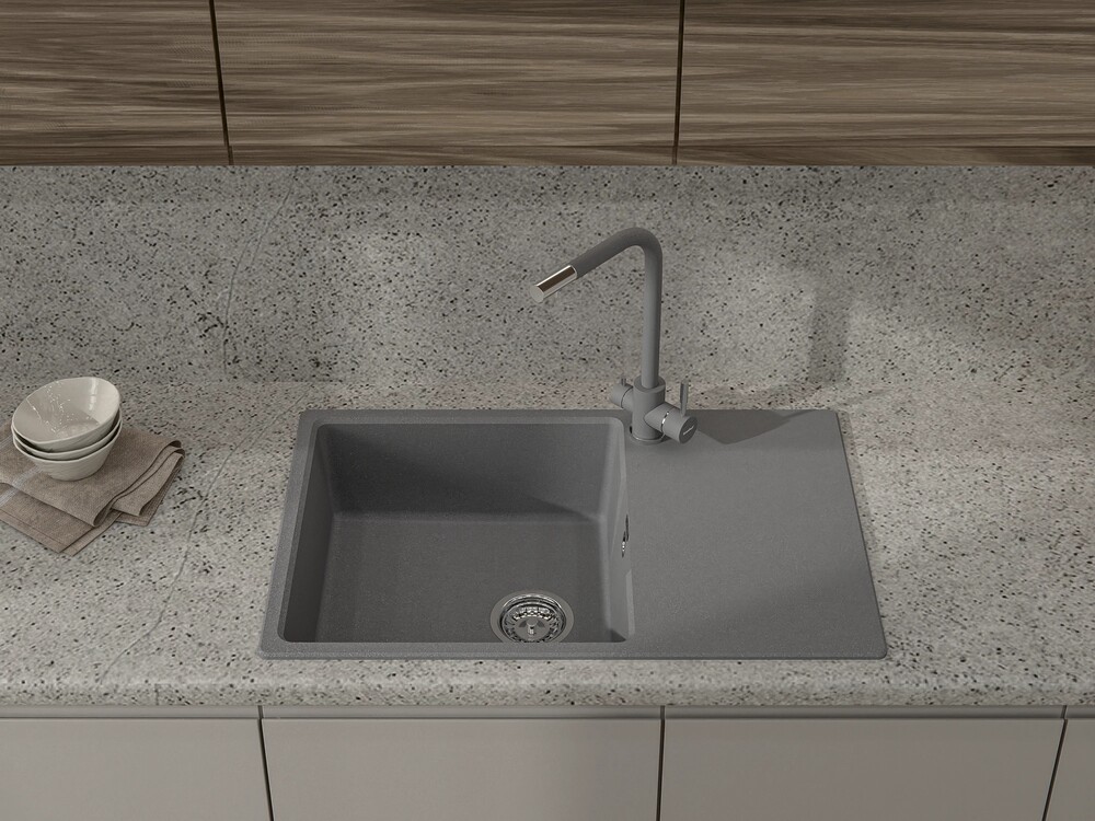 GranFest URBAN 678L, мойка, гранит, темно-серый Детальное фото товара: GranFest URBAN 678L, мойка, гранит, темно-серый