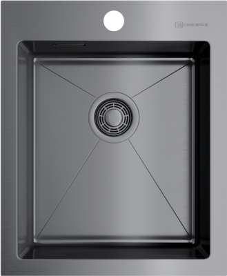 Фото товара: Omoikiri Akisame 41-GM, мойка, нержавеющая сталь/вороненая сталь