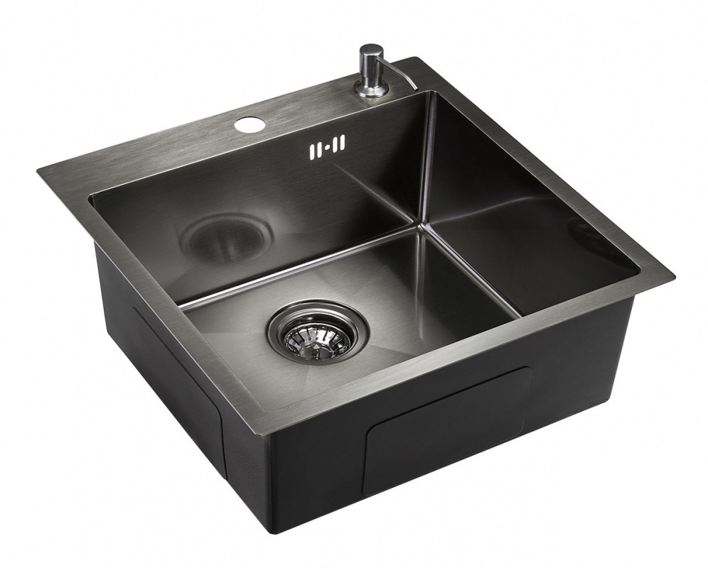 Детальное фото товара: Emar EMB-117A PVD Nano Dark, мойка, нержавеющая сталь, вороненая сталь