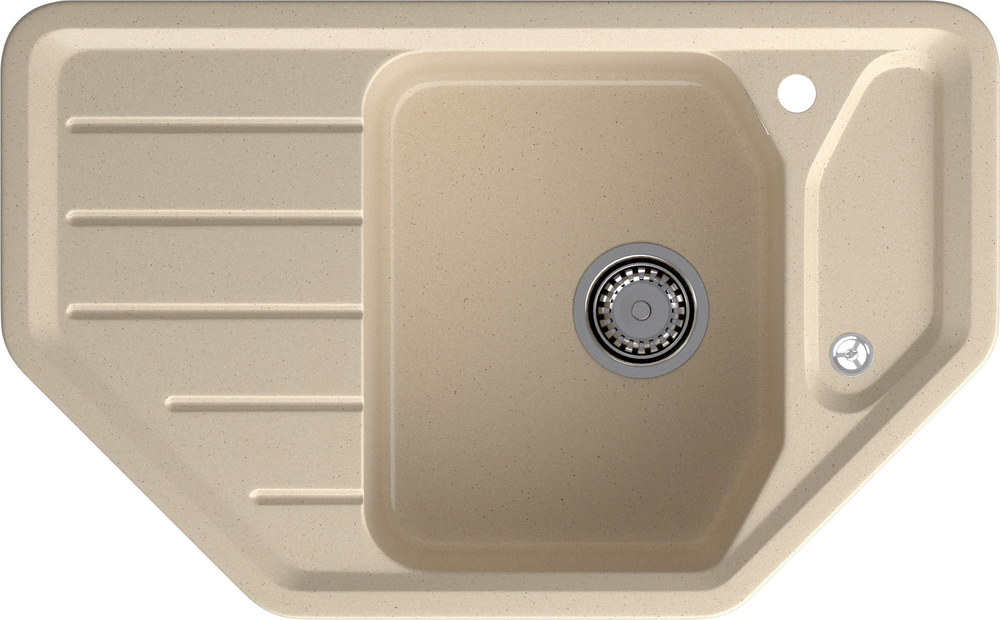 Фото товара: GranFest CORNER GF-C-800 E, мойка, мрамор, кашемир