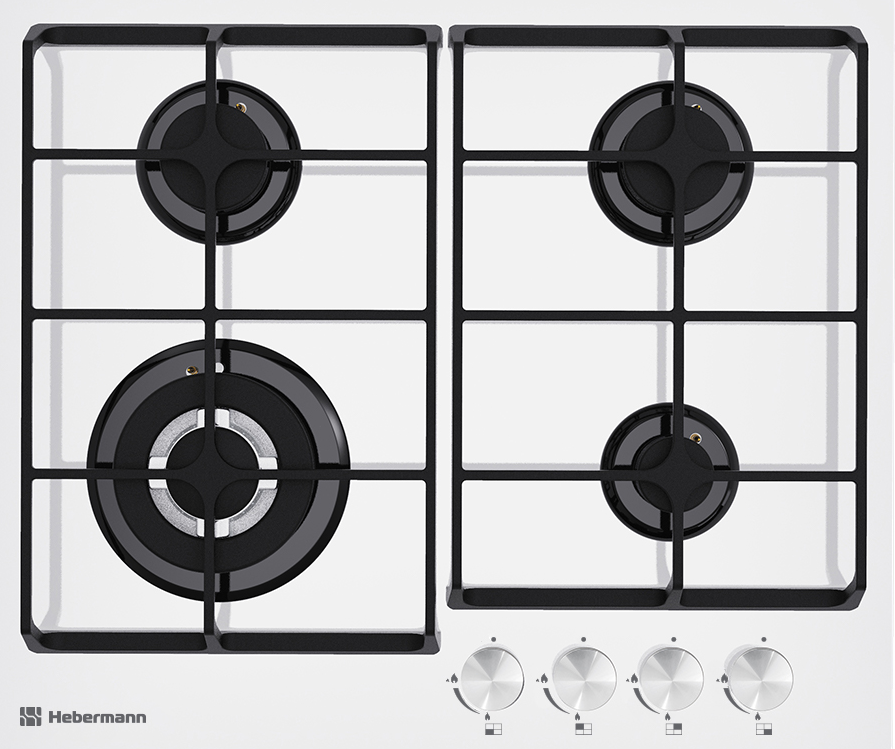 Фото товара: Hebermann HBGG 604.1 W газовая поверхность