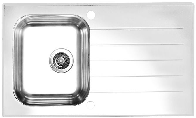 Фото товара: ALVEUS GLASSIX 10 RAL9005-90, мойка, нержавеющая сталь/стекло, белый (в компл.с сифон 1127251)