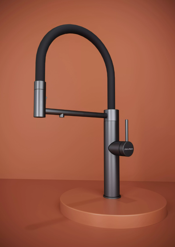 Детальное фото товара: Paulmark GANYMEDE, смеситель, вороненая сталь