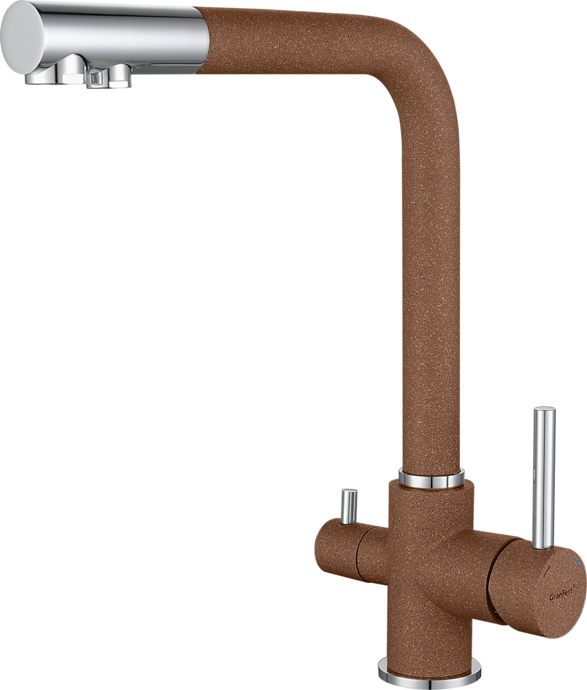 Фото товара: GranFest 3611, смеситель, мрамор, терракот