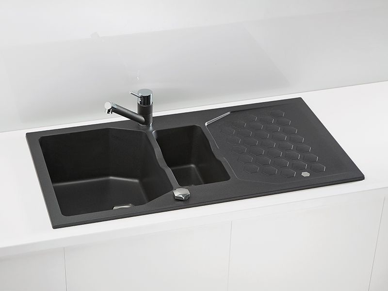 Детальное фото товара: ALVEUS SENSUAL 70 GRANITAL+ TWILIGHT-G05M, мойка, гранит, черный металлик (с сифоном 1104729)