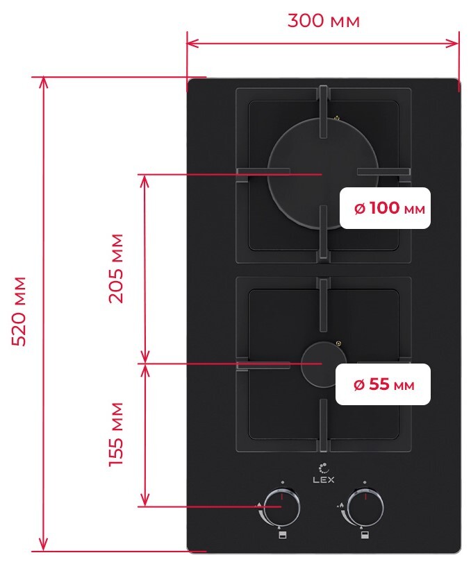 Детальное фото товара: LEX GVG 324 BBL газовая поверхность