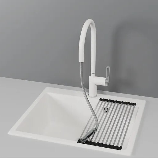 Детальное фото товара: GRANULA 8172 смеситель, гранит, арктик (белый)