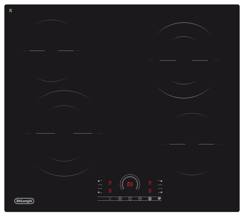 Фото товара: DeLonghi VITTORIO 2E1F CH стеклокерамическая поверхность
