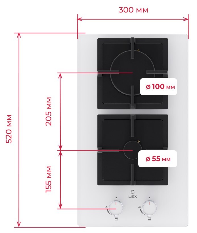 Детальное фото товара: LEX GVG 324 WH газовая поверхность