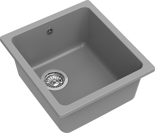 Детальное фото товара: Rivelato BERKANA BK-35 grigio metallizzato, мойка, гранит, серый металлик