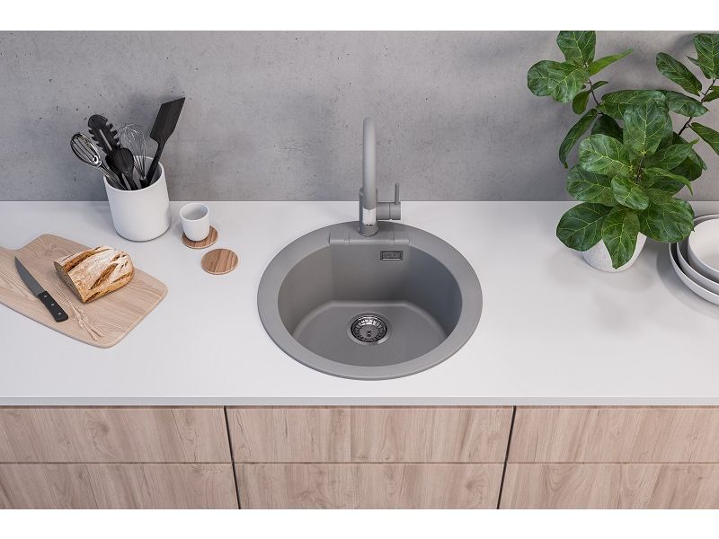 Детальное фото товара: ALVEUS GRANITAL CADIT 100 G81 CONCRE FI 520, мойка, гранит, бетон ( в комплекте с сифоном 1145083)