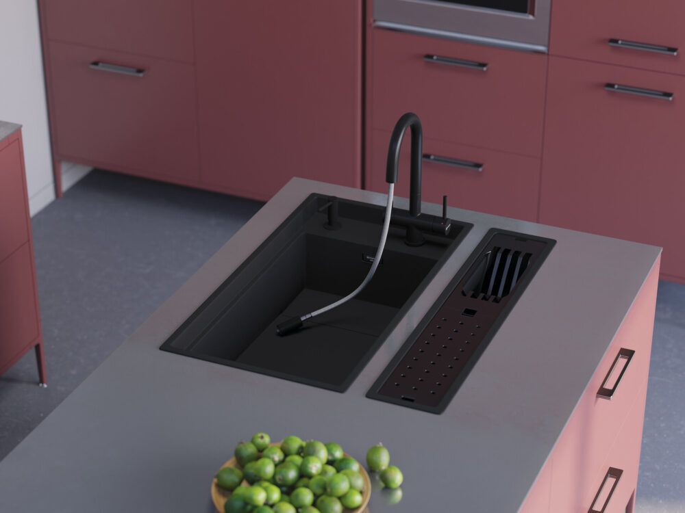 Детальное фото товара: Omoikiri Kinaru Pro 86-U/I GB, мойка, керамика, графит