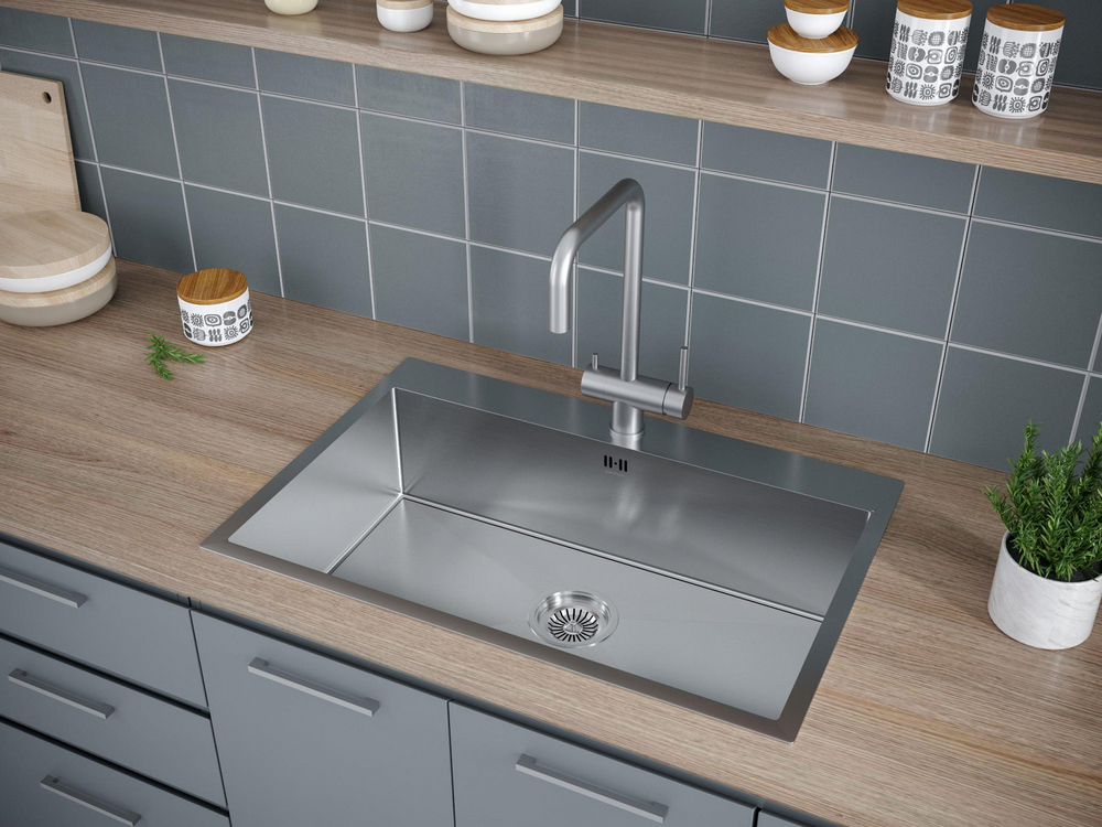 Детальное фото товара: Paulmark KRONER 75, мойка, нержавеющая сталь брашированная