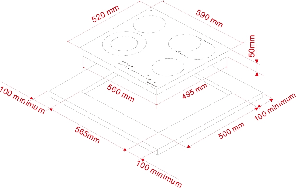 Детальное фото товара: Kuppersberg ECS 624 стеклокерамическая поверхность