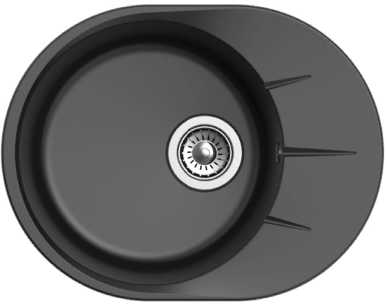 Ewigstein Rund R- 45F, мойка, гранит, антрацит Детальное фото товара: Ewigstein Rund R- 45F, мойка, гранит, антрацит