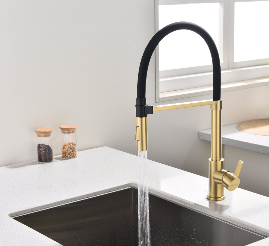 Детальное фото товара: Paulmark HALT, смеситель, светлое брашированное золото