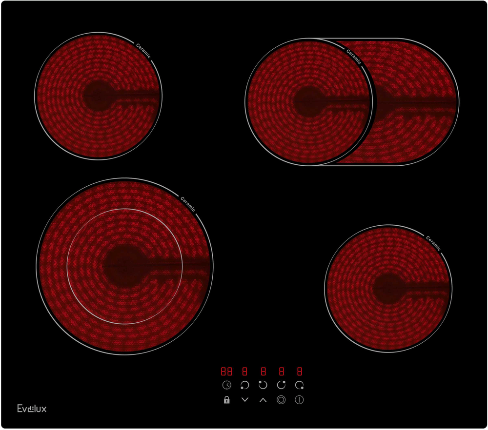 Фото товара: Evelux HEV 642 B стеклокерамическая поверхность