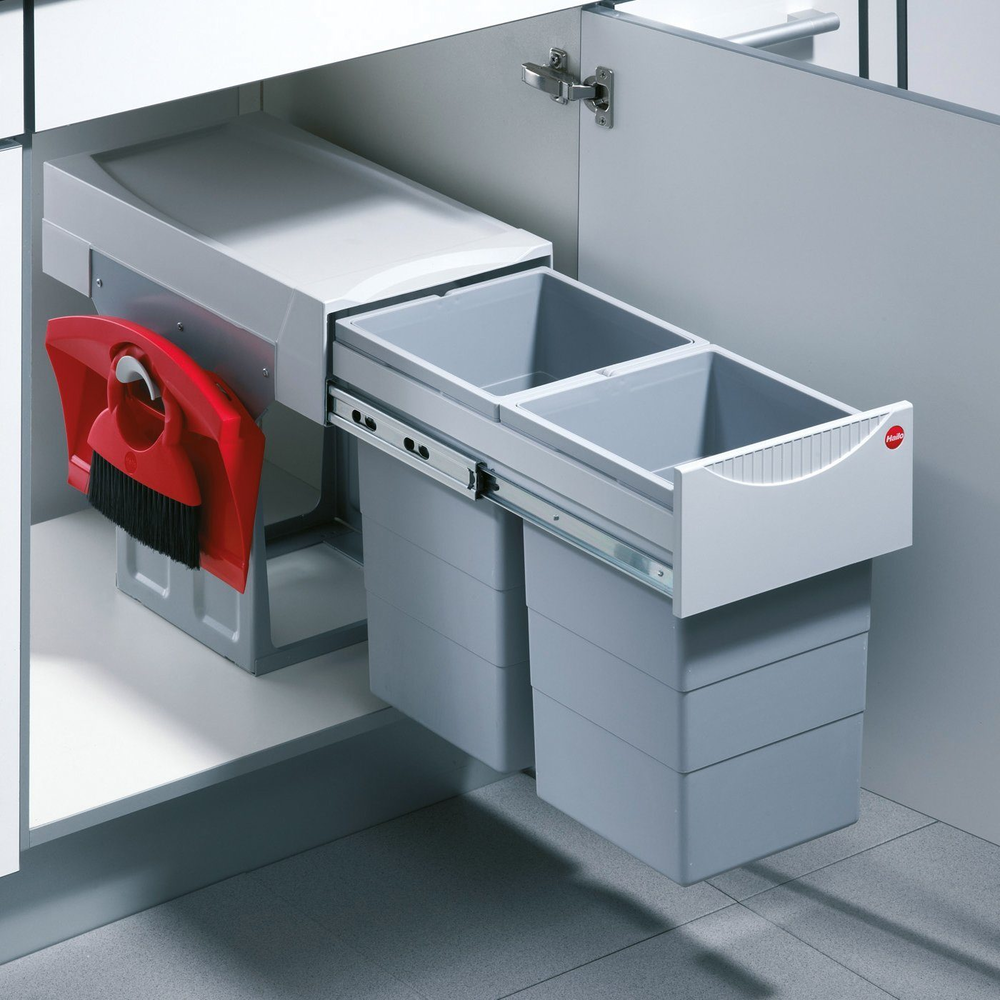 Фото товара: Hailo Tandem выдвижная мусорная система 2 ведра по 15 л