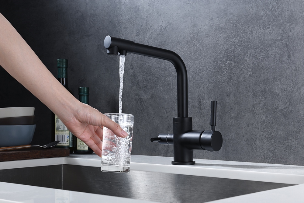 Emar EC-3003N black, смеситель, черный Детальное фото товара: Emar EC-3003N black, смеситель, черный