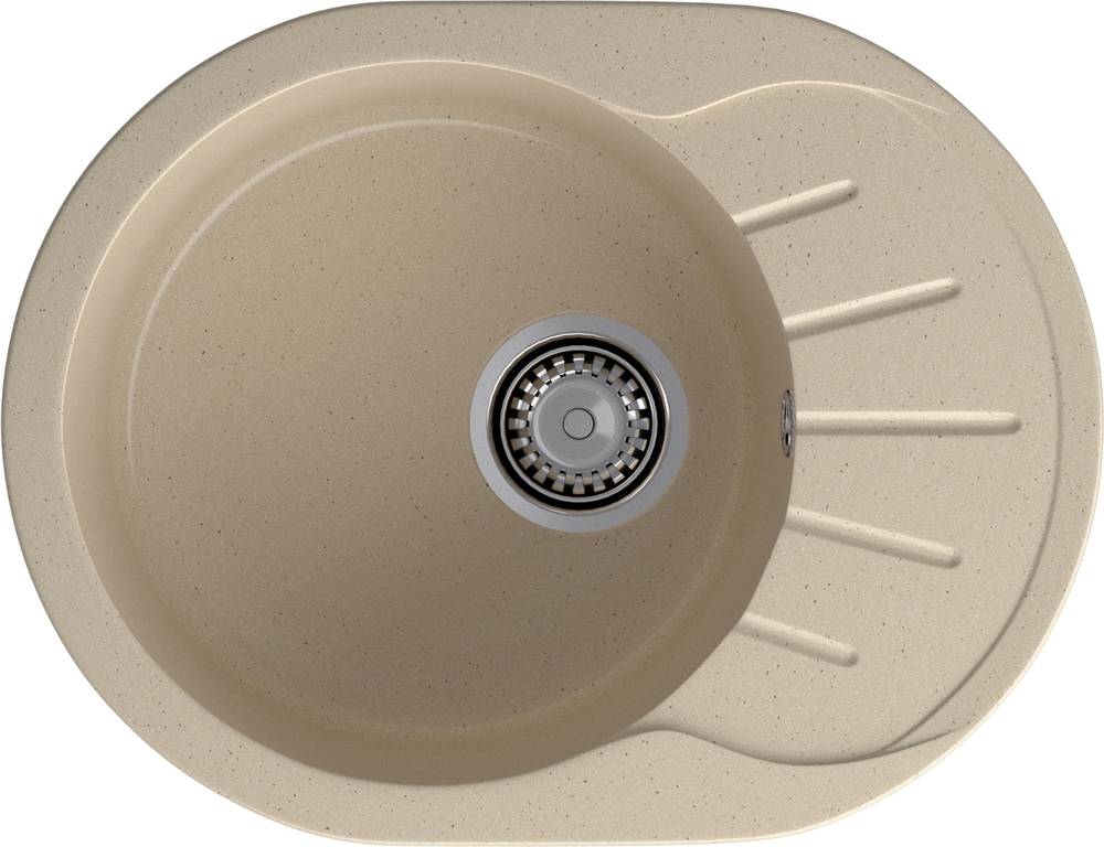 GranFest RONDO GF-R-580 L, мойка, мрамор, кашемир Детальное фото товара: GranFest RONDO GF-R-580 L, мойка, мрамор, кашемир
