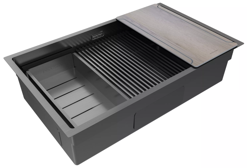 Детальное фото товара: Paulmark NEXT-MULTI SINK 74-L UNI, мойка, нержавеющая сталь, вороненая сталь