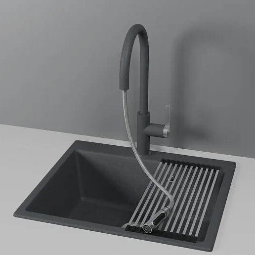 Детальное фото товара: GRANULA 8168 смеситель, гранит, графит